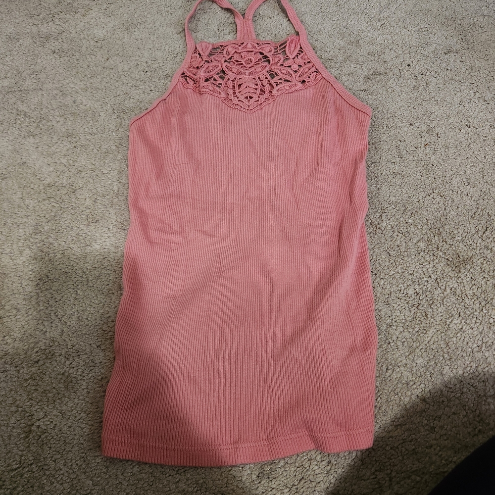 Aeropostale Pink Lace Detail Tank Top And Green Bundle